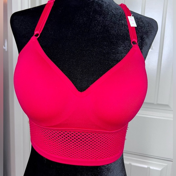 VICTORIAS SECRET PINK LOGO COOL & COMFY WIRELESS T-BACK SPORTS BRA M NWT - Picture 2 of 10